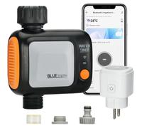 johgee Programador Riego WiFi, Temporizador Riego Automático con WiFi Hub, Temporizador Riego Automático de Controlador para Exterior y Interior con aplicación/Control por Voz