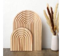 Johiux 2 tablas de madera bohemias decorativas de arco iris, decoración de madera para dormitorio, salón, oficina, decoración para cocina, decoración bohemia, otoño