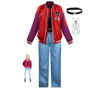 JOHLCR Cosplay Wonder Egg Priority Trajes Anime Costume Outfits Uniforme con Collar Personaje Animado Kawai Rika Disfraces De Fiesta De Carnaval De Halloween para Adultos,Rojo,L