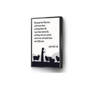 John 10:27-28 Scripture Art Canvas, My Sheep Hear My Voice Print for Church or Home(Unframed,12x18inch(30x45cm))