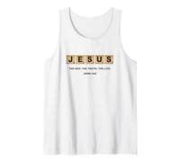 John 14:6 Jesus The Way, Truth, Life Crossword Puzzle Camiseta sin Mangas