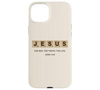 John 14:6 Jesus The Way, Truth, Life Crossword Puzzle Carcasa para iPhone 15 Plus