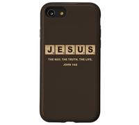 John 14:6 Jesus The Way, Truth, Life Crossword Puzzle Carcasa para iPhone SE (2020) / 7/8