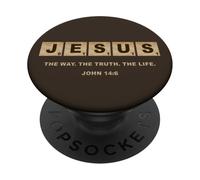 John 14:6 Jesus The Way, Truth, Life Crossword Puzzle PopSockets PopGrip Adhesivo