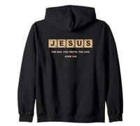 John 14:6 Jesus The Way, Truth, Life Crossword Puzzle Sudadera con Capucha
