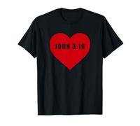 John 3:16 God So Loved The World Bible Verse Reference Heart Camiseta