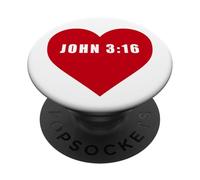 John 3:16 God So Loved The World Bible Verse Reference Heart PopSockets PopGrip Adhesivo
