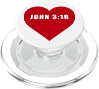 John 3:16 God So Loved The World Bible Verse Reference Heart PopSockets PopGrip para MagSafe
