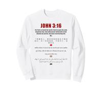John 3:16 International Bible Salvation Verse EN, CN, HI, AR Sudadera