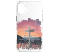 John 3:16 KJV Resurrection Sunday Cross of Jesus Grunge Carcasa para iPhone 16 Plus