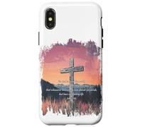 John 3:16 KJV Resurrection Sunday Cross of Jesus Grunge Carcasa para iPhone X/XS