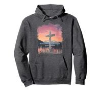 John 3:16 KJV Resurrection Sunday Cross of Jesus Grunge Sudadera con Capucha