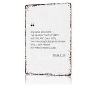 John 3 16 Metal Signs for Home Faith Decor 12x8 Inch | Share with this john 3 16 metal sign for home faith wall