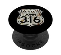 John 3:16 Vintage USA Highway Signo Inspirado en versículo bíblico PopSockets PopGrip Adhesivo