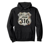 John 3:16 Vintage USA Highway Signo Inspirado en versículo bíblico Sudadera con Capucha