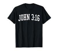 John 316 versículo bíblico Cristiano Envejecido Estilo Universitario Camiseta
