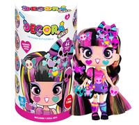 John Adams Decora Girlz Age 4+ | Muñeca de Moda Luna Sticker 'n' Style de 5 Pulgadas | Luna Cuenta con 44 Accesorios Coloridos, Incluyendo Vestido, Zapatos, Bolso, Peine, Hojas de calcomanías |