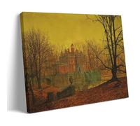 John Atkinson Grimshaw-A Moated Yorkshire Home (1879) Póster exquisito arte lienzo pintura decoración pared impresión foto regalos hogar decoración moderna 20 x 30 cm