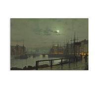 John Atkinson Grimshaw - Whitby Yorkshire 1883 - Lienzo artístico para pared, impresión moderna para decoración de dormitorio familiar, sin marco, 50 x 75 cm