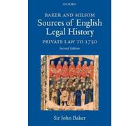 John Baker Baker and Milsom Sources of English Legal History (Tapa dura)