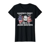 John Brown Harpers Ferry Raid 1859 Abolicionista Historia Arte Camiseta gráfica económica, Mujer, Negro, XL