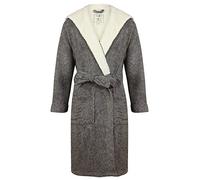 John Christian Albornoz polar térmica super suave con capucha, Gris/Crema, XXL