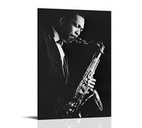 John Coltrane - Lienzo impermeable para pared, impresión HD resistente a los rayos UV, adecuado para salas de estar y pasillos, es un gran regalo estilo marco de 50 x 75 cm