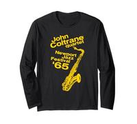 John Coltrane Newport Jazz Festival 1965 Impresión amarilla Manga Larga
