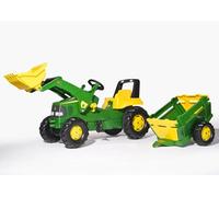 Rolly Toys Tractor Junior John Deere (Tractor agrícola para niños, Tractor para niños de 3 a 7 años, neumáticos silenciosos, Color Verde/Amarillo) 811496