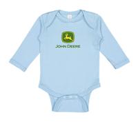John Deere Baby Boy Logo Long Sleeve One Piece Bodysuit-Baby Blue-12M
