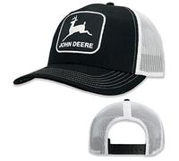 John Deere Black Moline 112 Fit Cap White Mesh Vintage Logo Hat