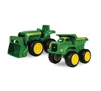 John Deere Camión volquete de 6 Pulgadas y Tractor de Juguete con Cargador, Juego de vehículos de construcción, Verde