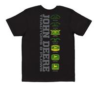 John Deere Camiseta para hombre con logotipo vintage JD - Negro - Grande