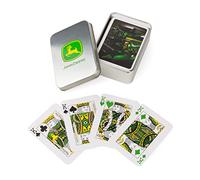 John Deere Cartas en Lata, baraja de 52 Cartas con Imagen de Tractor, Incluye Caja de Lata de coleccionista con Logotipo, Juego de Cartas para niños a Partir de 6 años