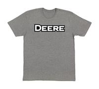 John Deere Deere Bold Text - Camiseta de manga corta para hombre, Gris Carbón jaspeado, Medium