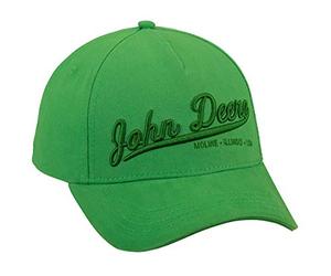 John Deere Gorra de béisbol con Texto 3D Verde - Antracita Gorra de béisbol para Hombre, Verde ·D., Talla única