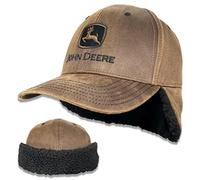 John Deere Gorra de sarga de algodón con forro de sarga marrón, marrón, Talla única