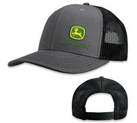 John Deere Gray Moline 112 Fit Gorra de Malla Negra con Logotipo Lateral, Negro -, Talla única