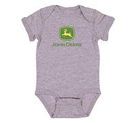 JOHN DEERE INFANT Oxford Grey Polyester/Cotton Logo Short Sleeve Snap Onesie (18 Months)