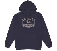 John Deere Sudadera con capucha, logotipo de la marca registrada, Azul marino con logotipo gris, X-Large