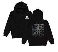 JOHN DEERE Sudadera con capucha negra con capucha y texto en inglés "Nothing Runs Like a Deere", Negro , L