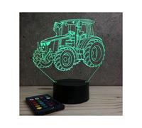 John Deere Tractor Night Light Bedside Lamp with Remote Control - Surprise Birthday Gift Deco Collection