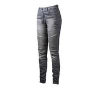 John Doe Pantalones de Moto Betty Biker Jeans,Mujer,33/32,Gris Claro