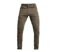 John Doe Pantalones de Moto Defender,Hombre,33/32,Verde Oliva