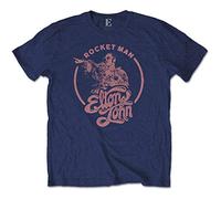 John Elton - T-Shirt # Xxl Unisex Blue # Rocketman Circle Point