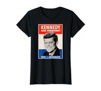 John F. Kennedy vota demócrata Camiseta gráfica económica, Mujer, Negro, XS