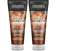 JOHN FRIEDA - Acondicionador Brilliant Brunette 250 ml, Intensificador del Color en Pelo Castaño y Moreno, Color Vibracy, Hidrata, Sella y Protege (Paquete de 2)