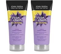 JOHN FRIEDA - Acondicionador Violet Crush 75 ml, Acondicionador Intenso, Elimina los Reflejos Anaranjados, Matizador Cabello Teñido o Natural, para Cabellos Rubios, Tonificación Uniforme del Cabello
