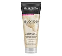 John Frieda BLONDE+ Repair System Conditioner - Con Bond Building Plex - Contenido: 250 ml - Para rubio dañado por aclarado - Fortalece y forma nuevos puentes directamente en la fibra capilar
