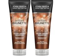 John Frieda Champú Brilliant Brunette Intensificador De Color | Pelo Castaño Y Moreno | Color Vibracy, 250 ml (Paquete de 2)